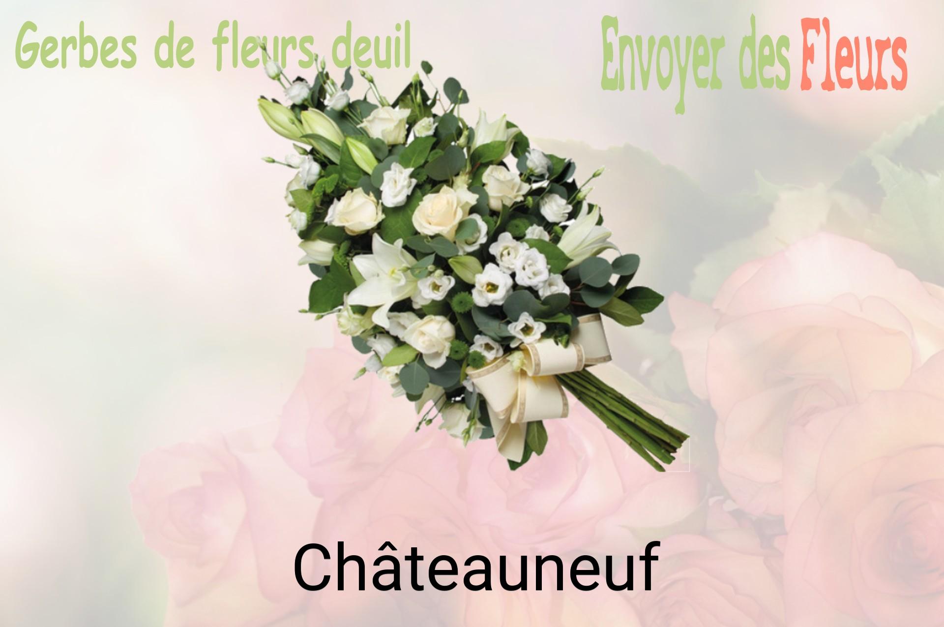 Gerbe de fleurs de deuil livrée à Châteauneuf